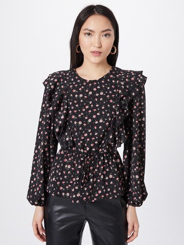 In The Style Blouse 'DANI' in Zwart: voorkant