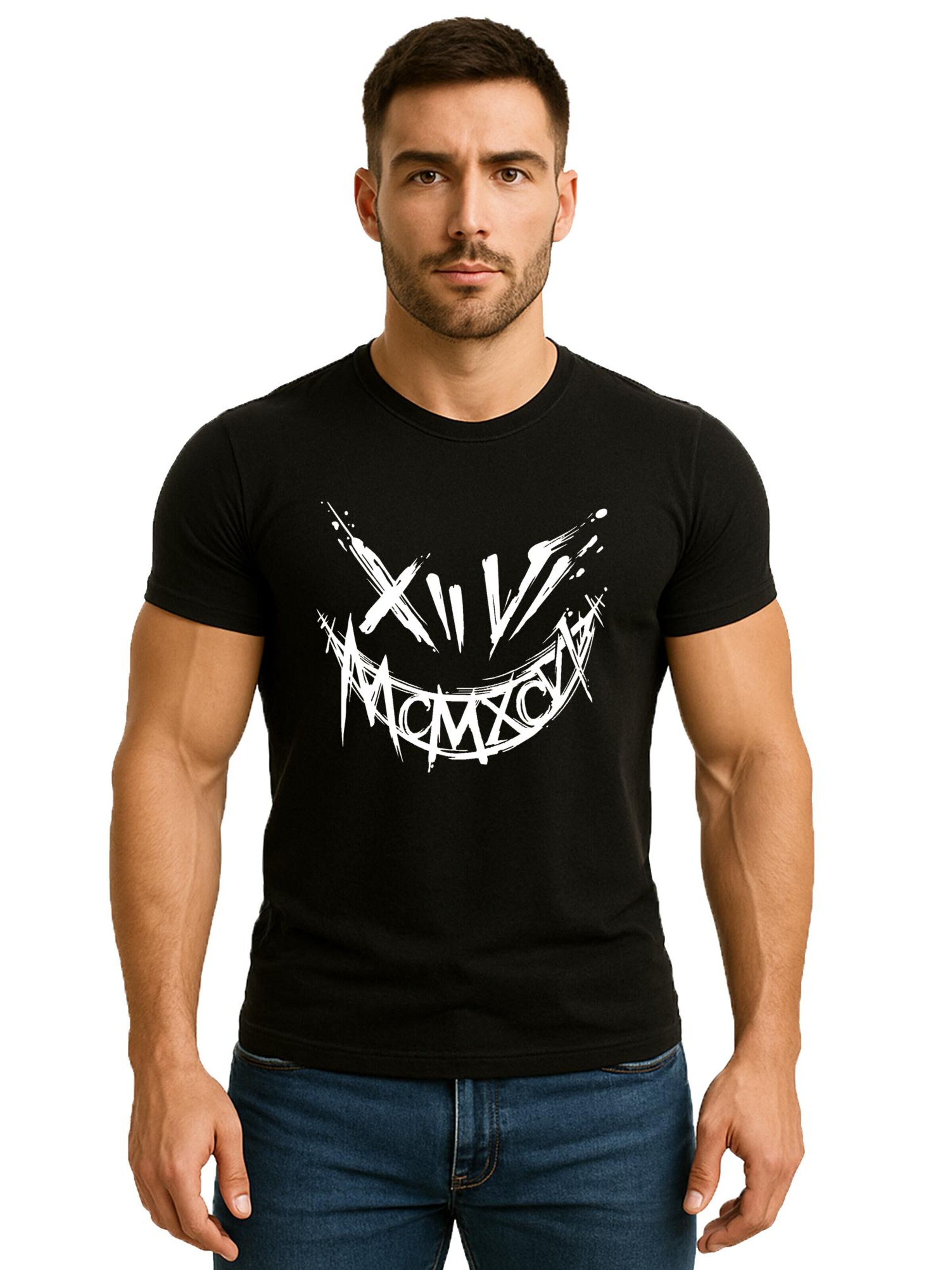RMK Shirt 'Joker Smile' in Black