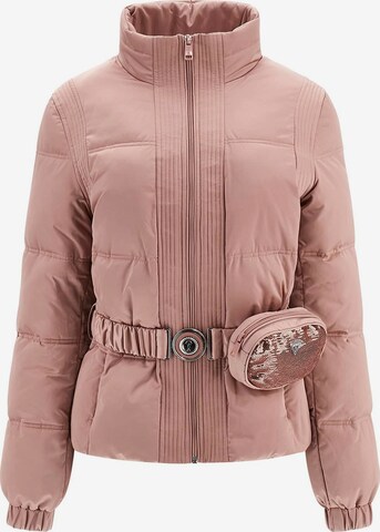 GUESS Winter Jacket in Pink: front