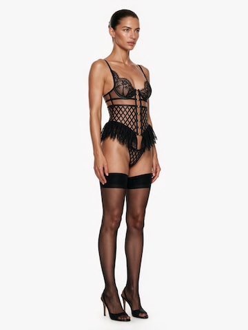 Body 'Valentina Corseted Bodysuit' GOD SAVE QUEENS en noir