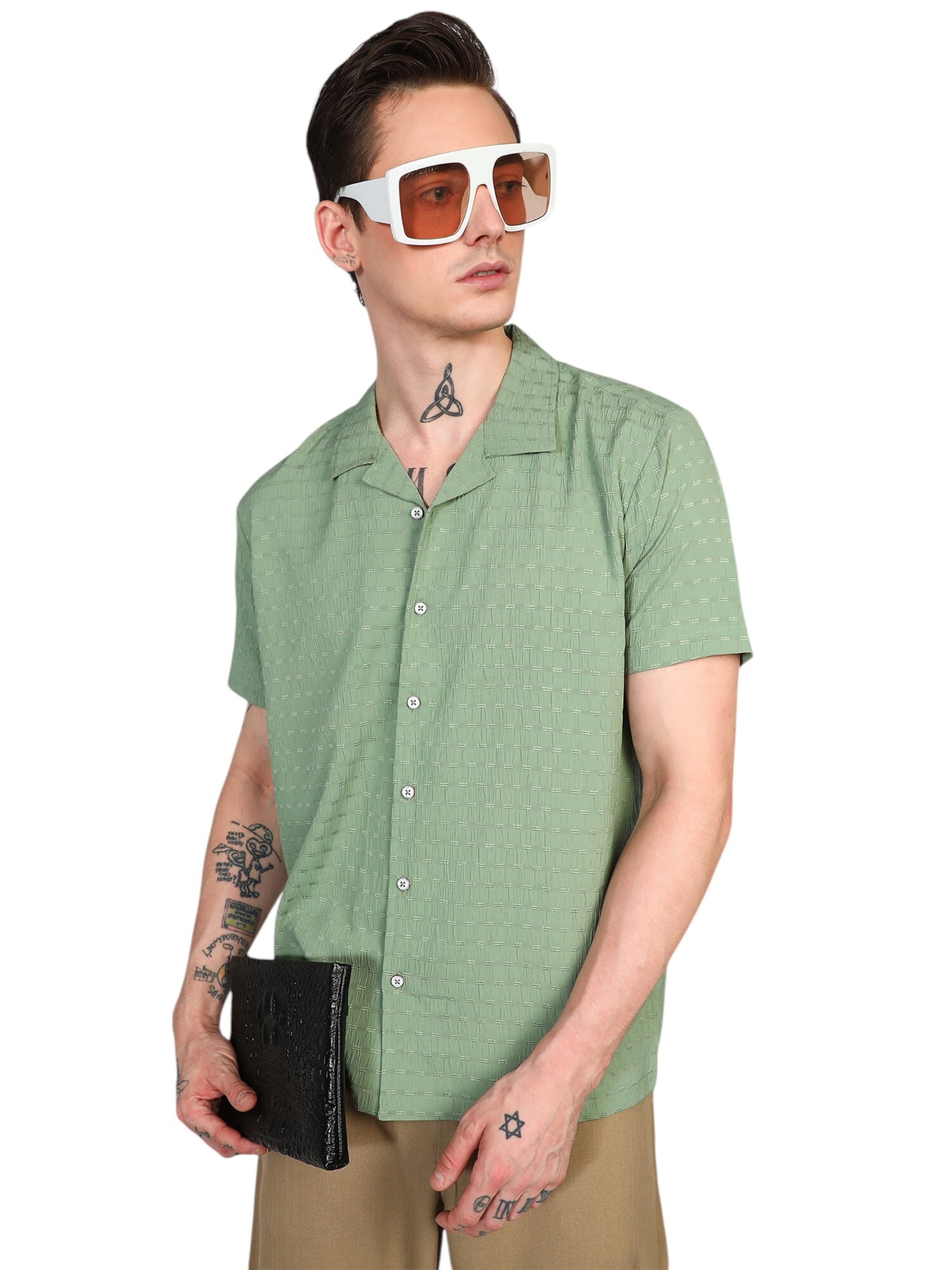 zaļš Campus Sutra Standarta piegriezums Krekls 'Tania'