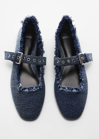 MANGO Ballet Flats with Strap 'Deli' in Blue