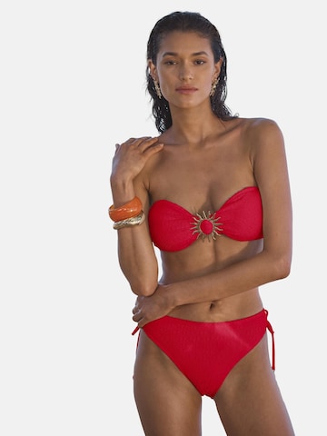 love & roses Bandeau Bikinitop in Rot: Vorderseite