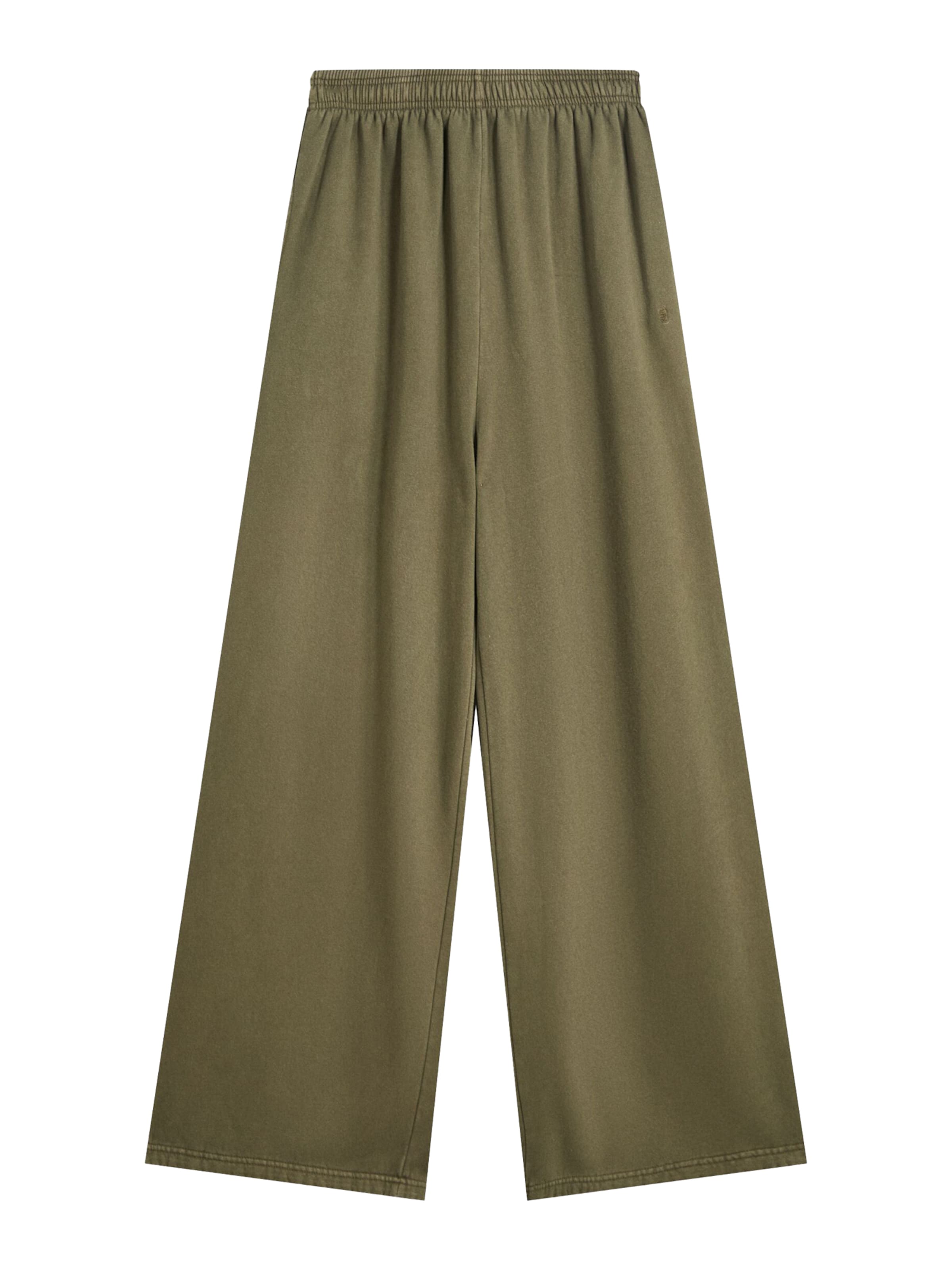 Wide Leg Pantalon Bershka en vert : devant