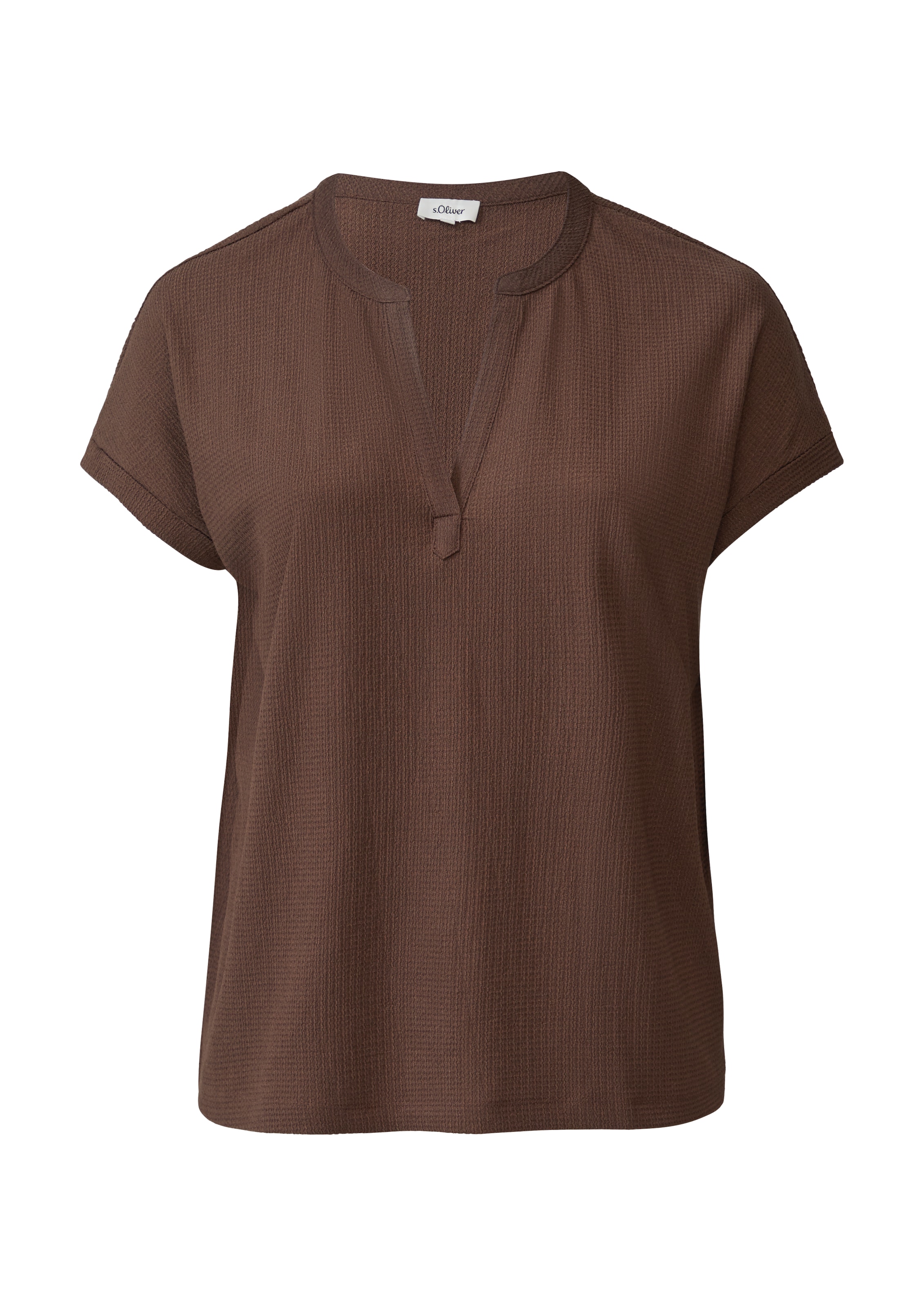 s.Oliver Shirt in Bruin: voorkant