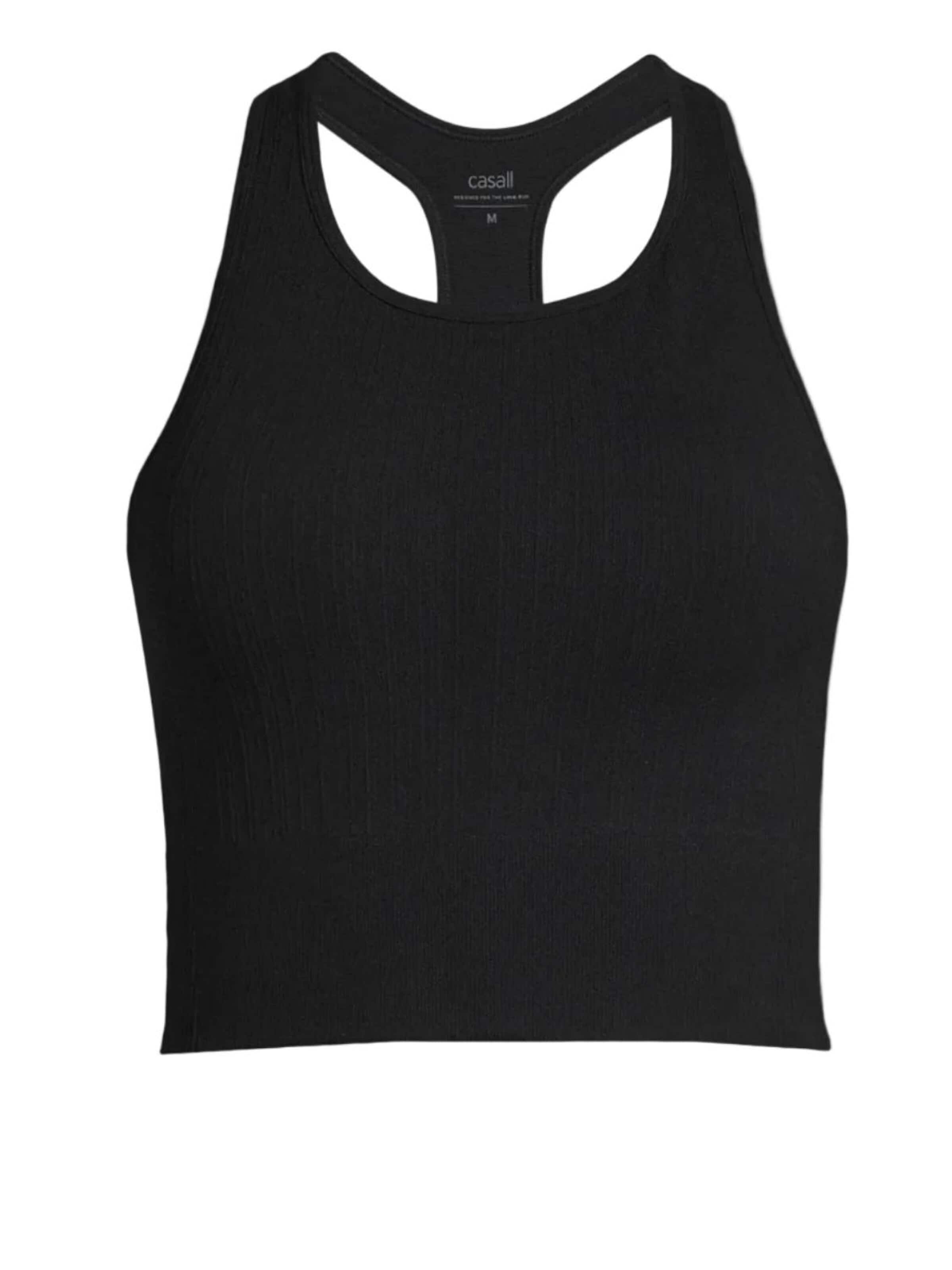 Casall Sports Top 'Multi Rib Seamless Padded Sports Top' in Black: front