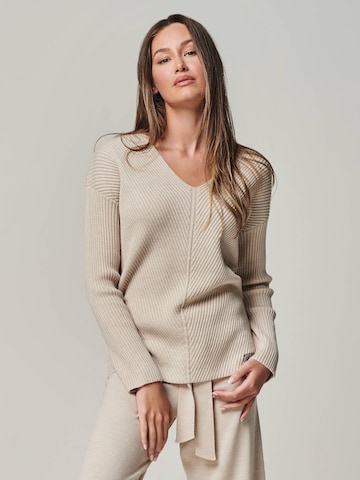 Pull-over 'BLOSSOM' YOU LOOK PERFECT en beige : devant