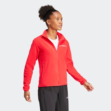 ADIDAS TERREX Athletic Fleece Jacket 'Ess' in Red