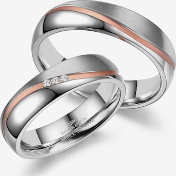 MARRYA Ring 'MARRYA ES-11 Ehering aus Edelstahl - Silberfarben & Rosé' in Silver: front