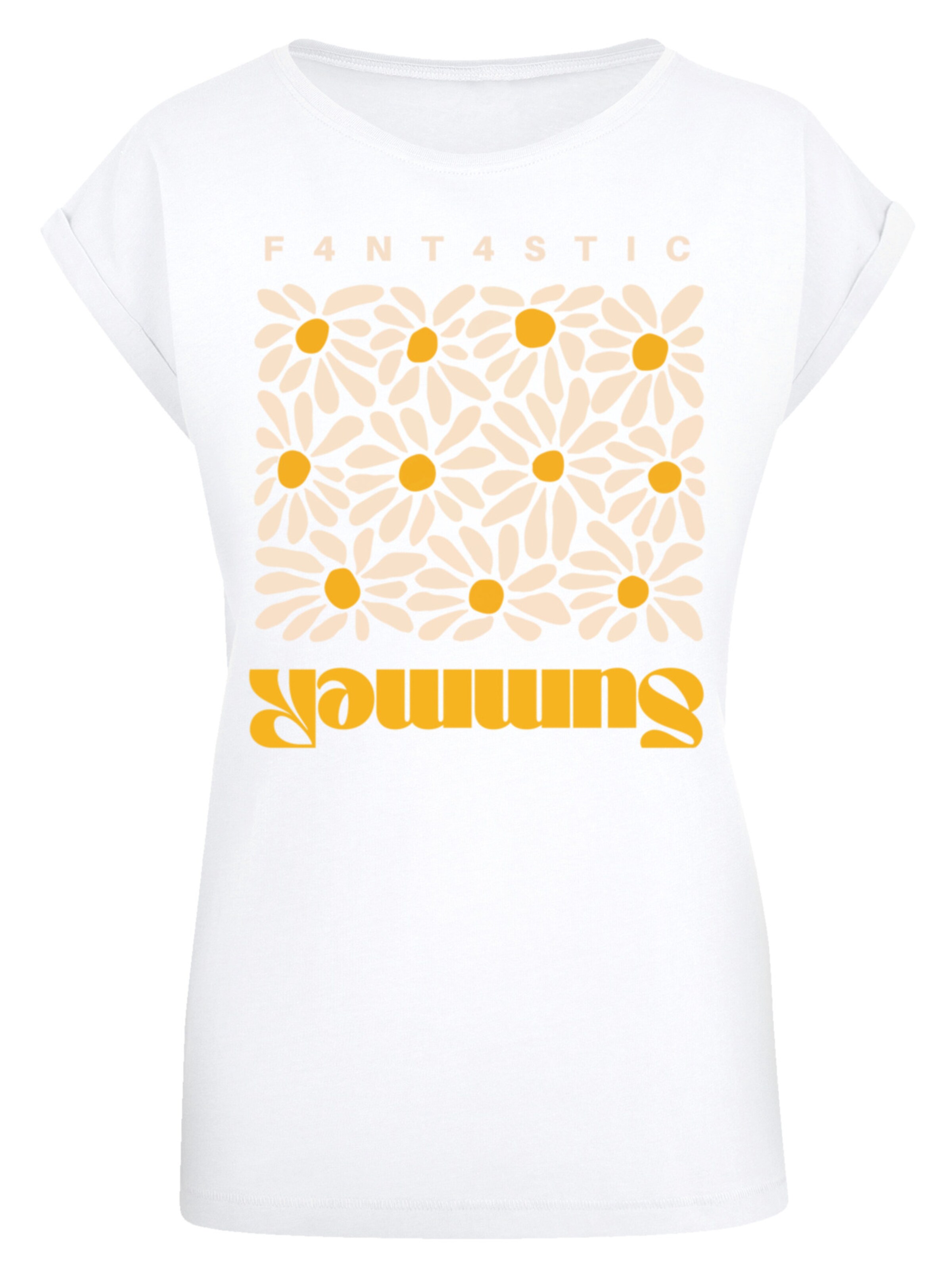 F4NT4STIC Shirt 'Summer Sunflower' in White: front