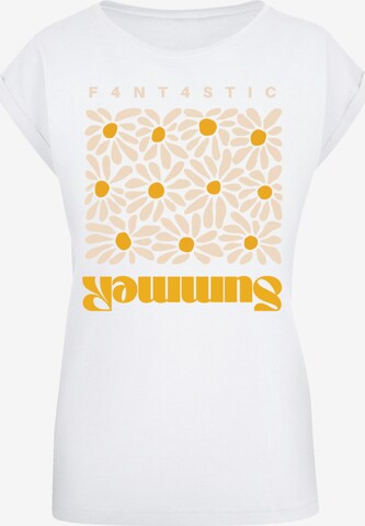 T-shirt 'Summer Sunflower' F4NT4STIC en blanc : devant