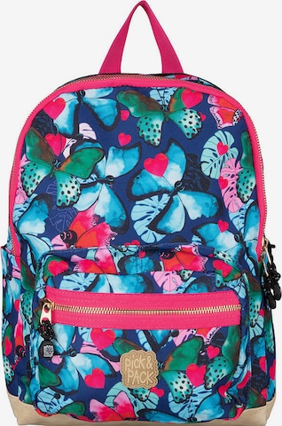 Pick & Pack Backpack 'Schmetterling' in Blue: front