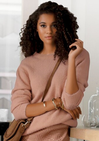 LASCANA Sweater in Pink: front