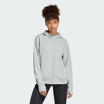 ADIDAS PERFORMANCE - Casaco de treino em moletão 'Designed 4 Training Full-Zip Hooded' em verde: frente