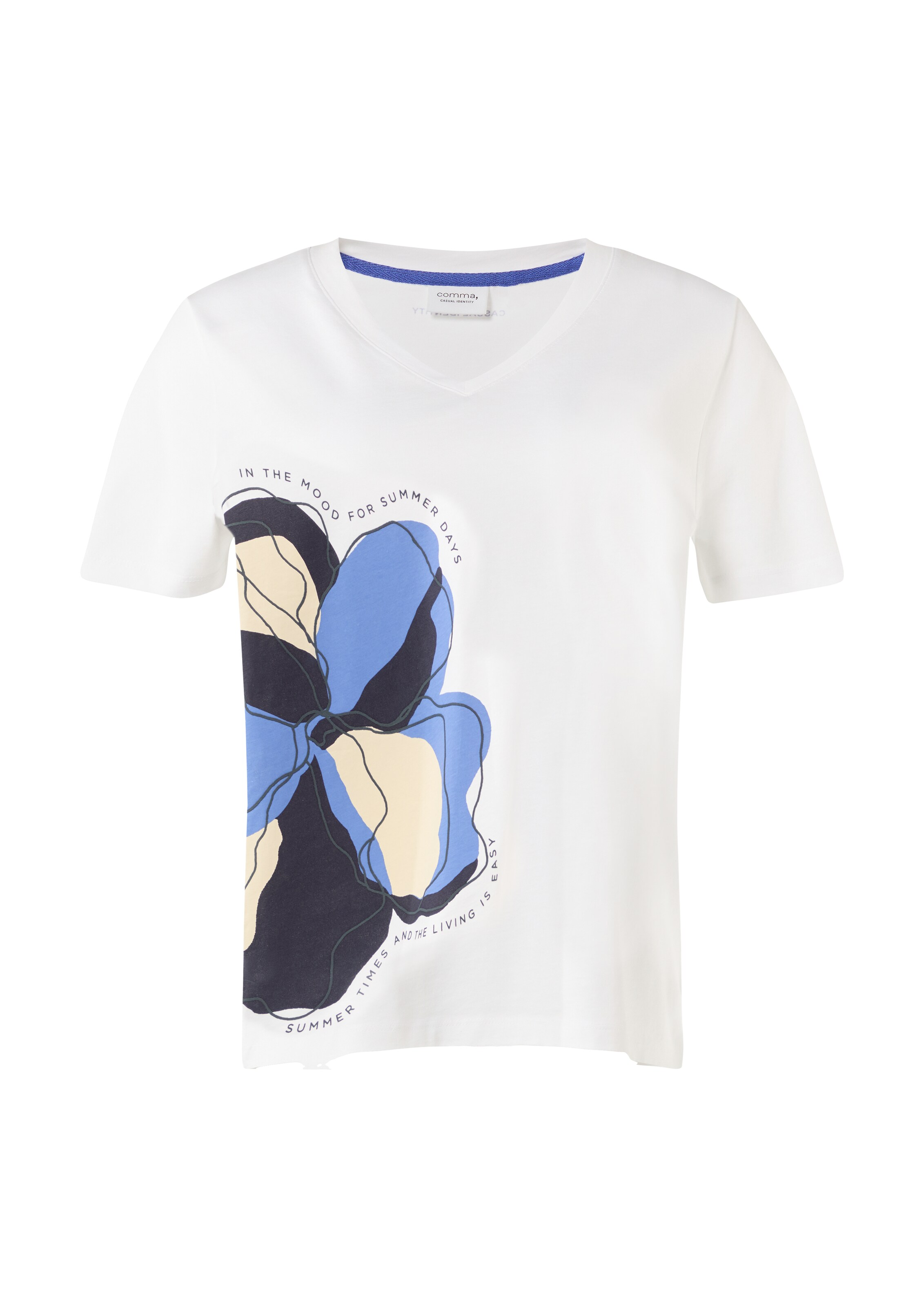 comma casual identity Shirt in Wit: voorkant