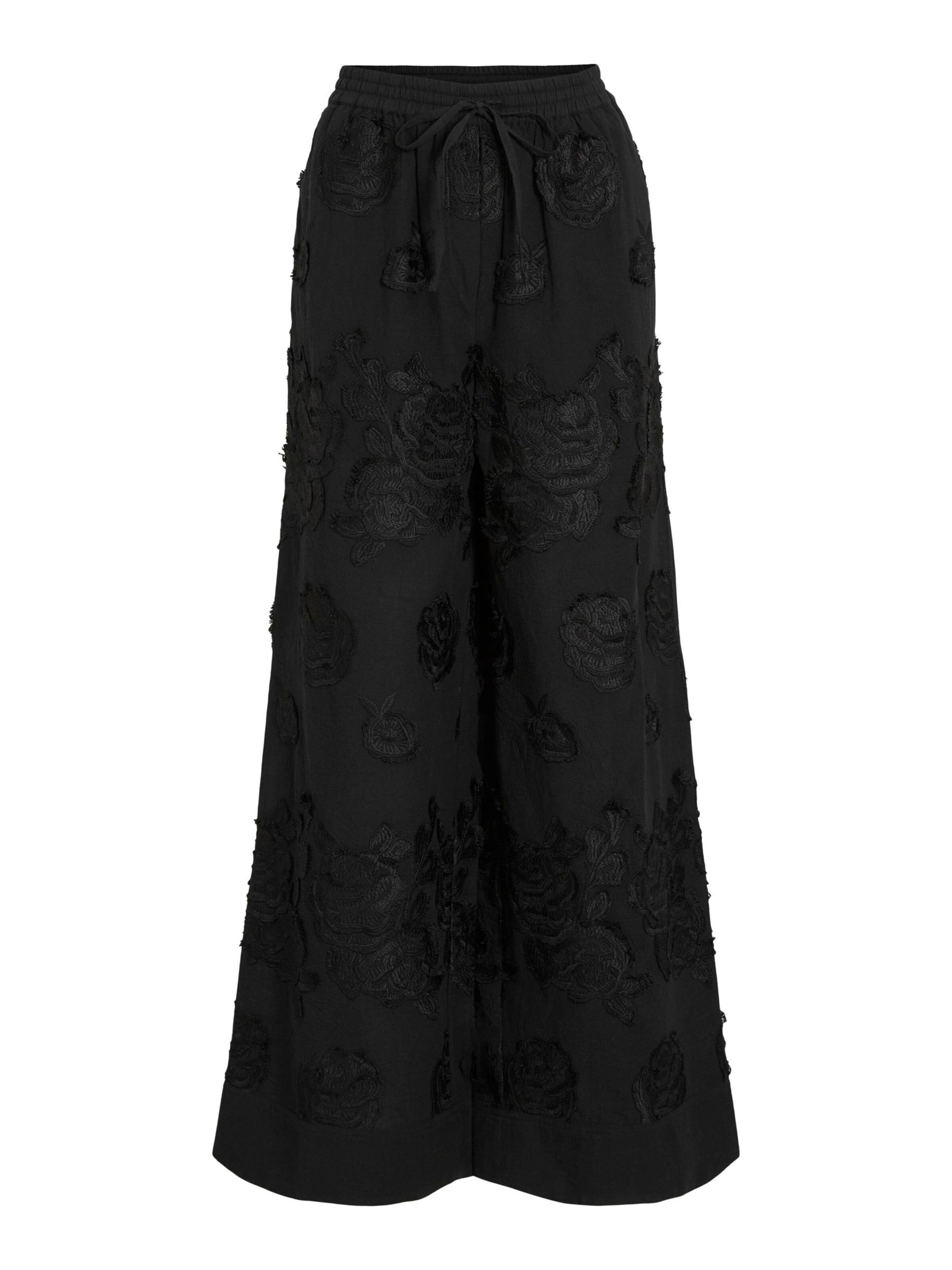 ROUGE EDIT Wide Leg Hose in Schwarz: Vorderseite