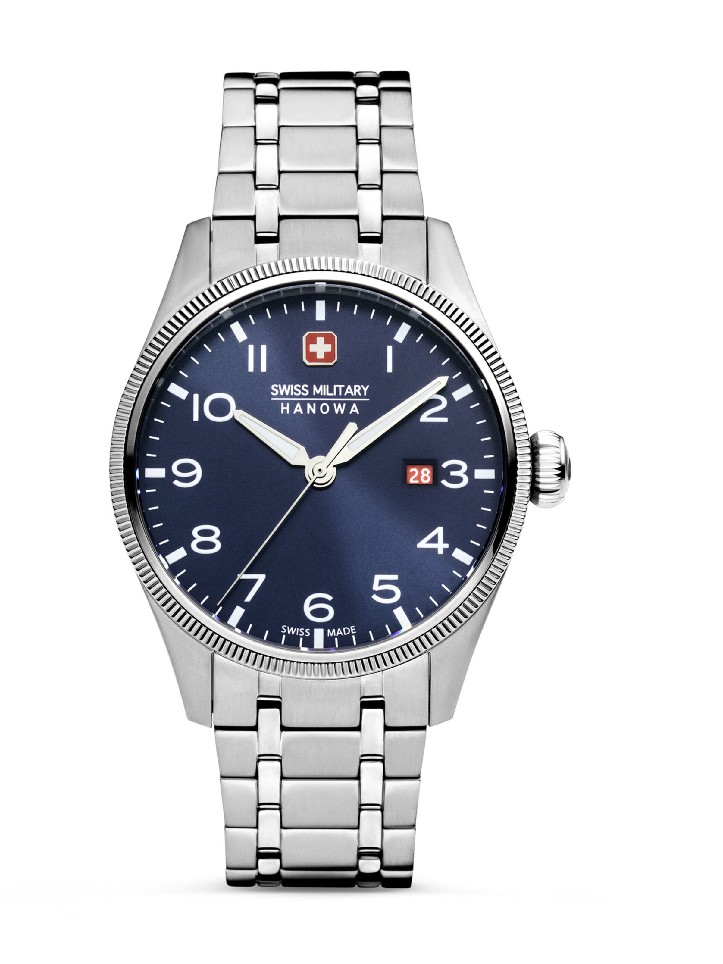SWISS MILITARY HANOWA Analoguhr 'Thunderbolt' in Silber: Vorderseite