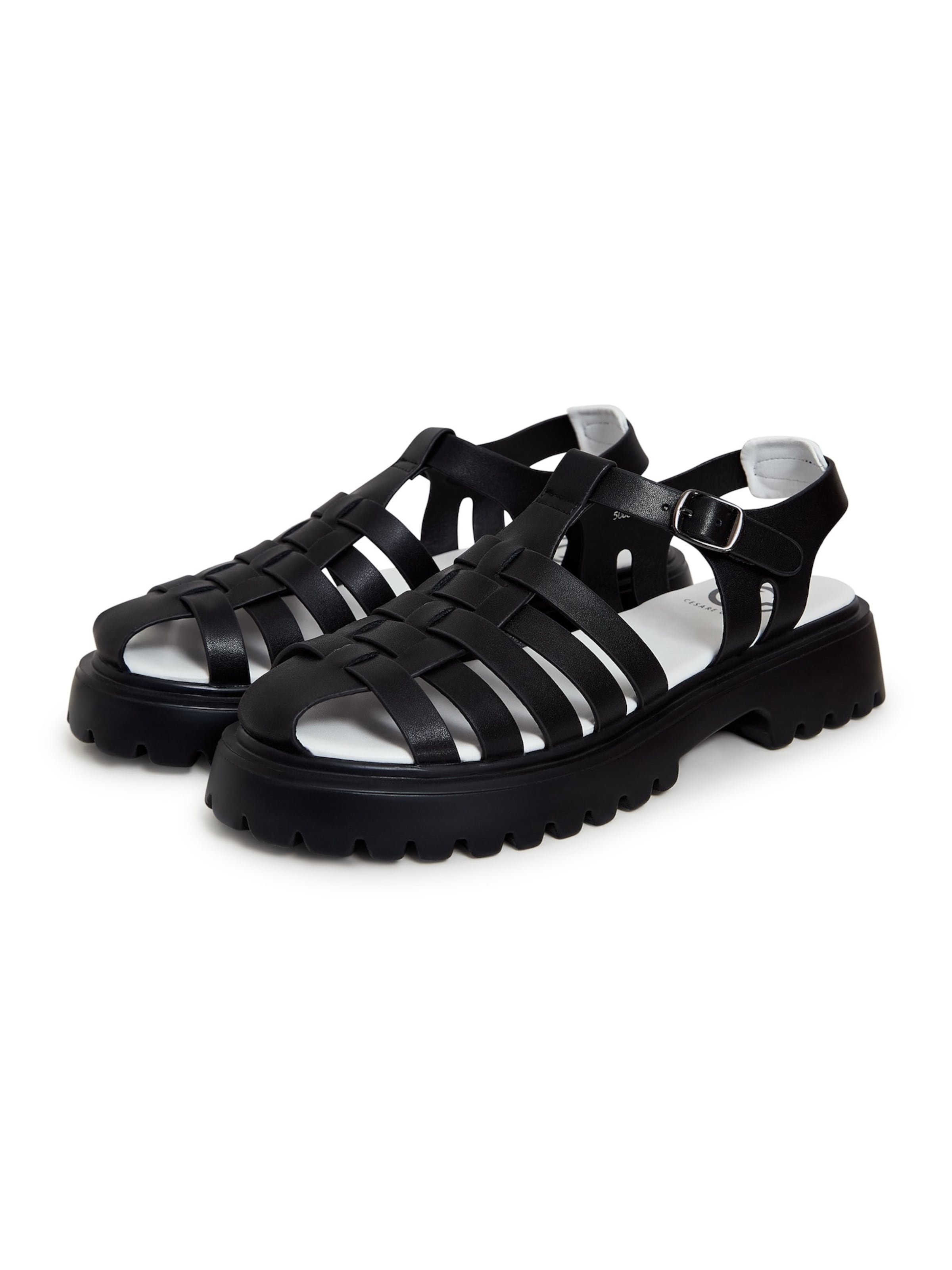 CESARE GASPARI Strap Sandals in Black