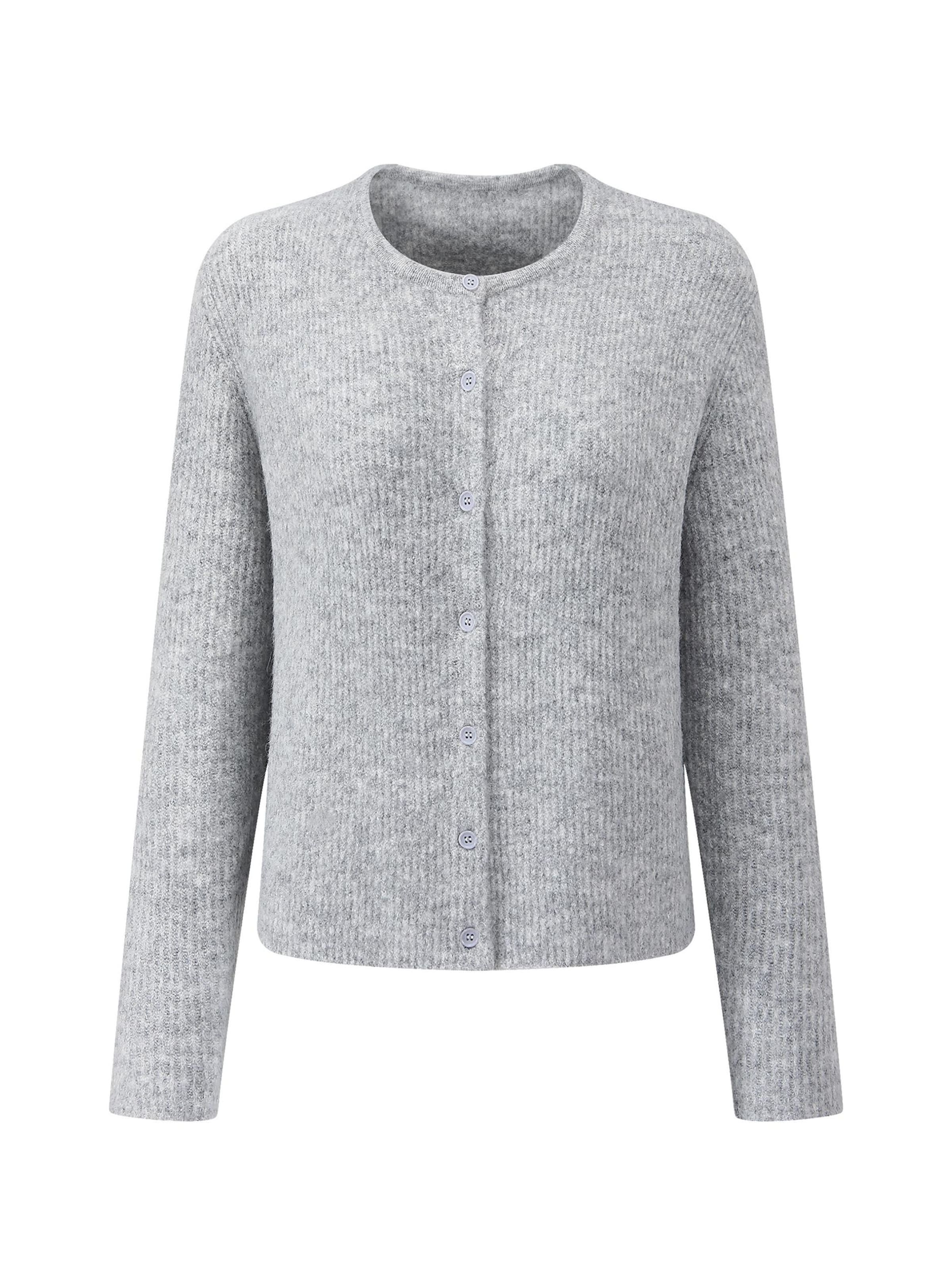 SASSYCLASSY Strickjacke‌‌‌‌‌‌‌‌ in Grau: Vorderseite