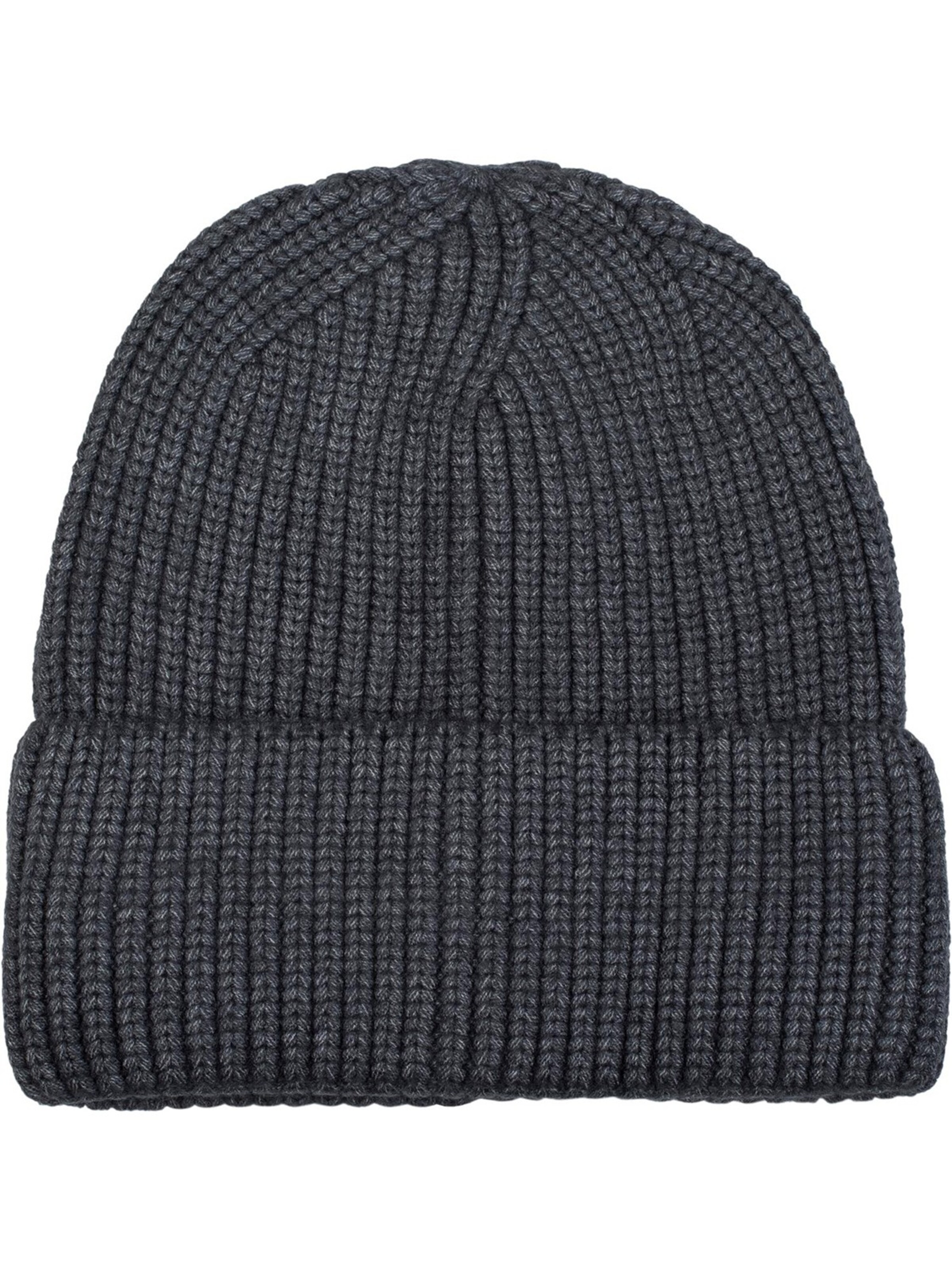 styleBREAKER Beanie 'Feinstrick Beanie Mütze mit Krempe' in 54-64 in Anthracite, Item view