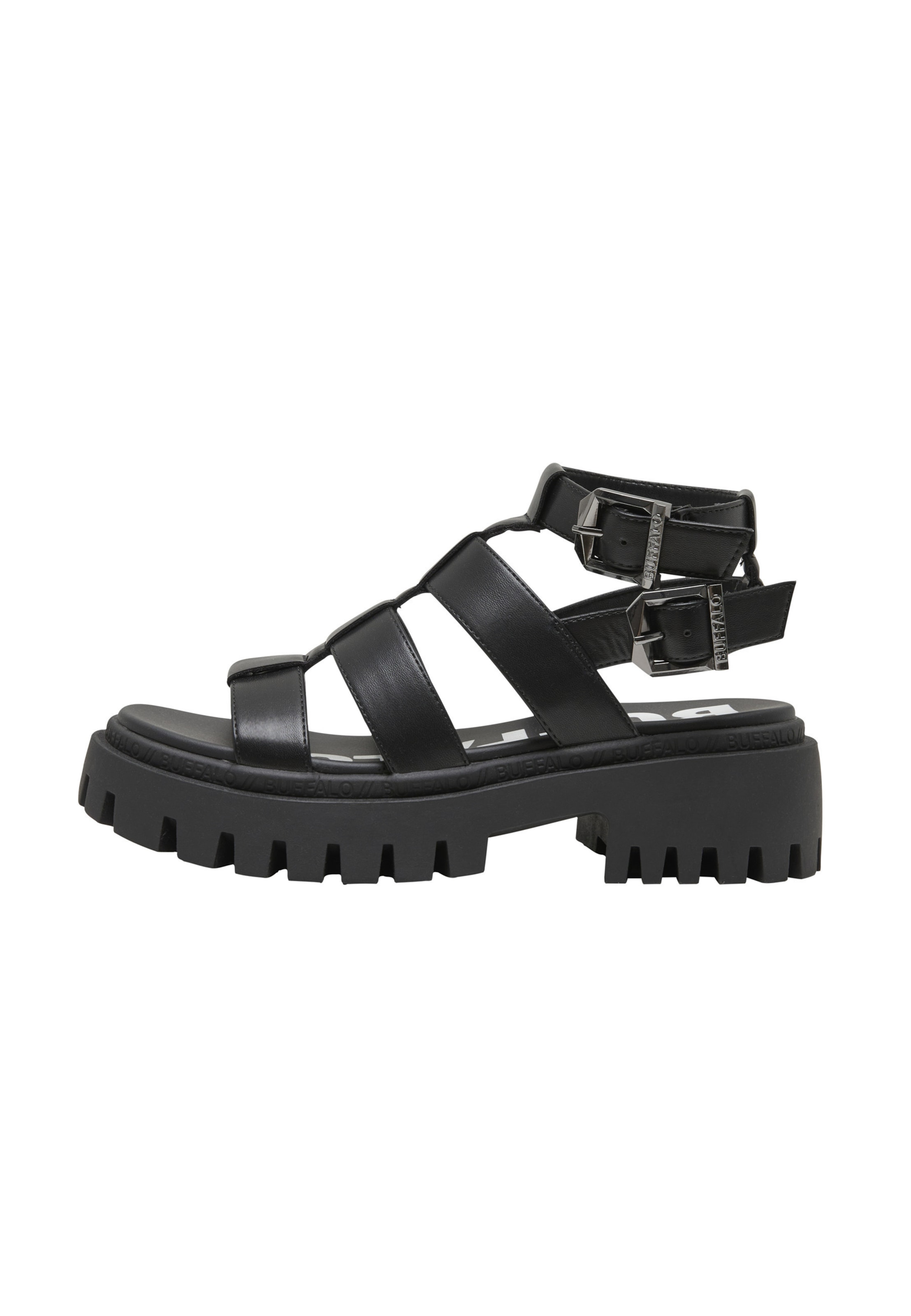 BUFFALO Sandalen met riem 'Zanos' in Zwart: voorkant