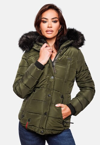 MARIKOO Winter jacket 'Lotusblüte' in Green: front