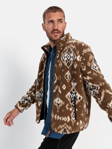 CAMEL ACTIVE Fleecejacke mit Stehkragen in Braun