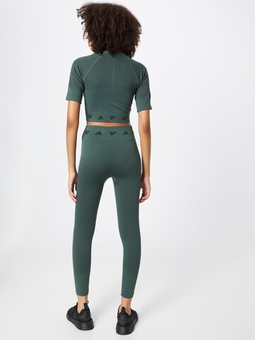 ADIDAS SPORTSWEAR Skinny Workout Pants 'Aero' in Green