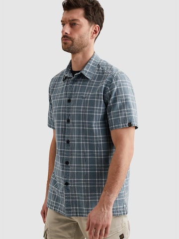 PME Legend Regular fit Skjorta 'Shirt with short sleeves and check pattern' i blå