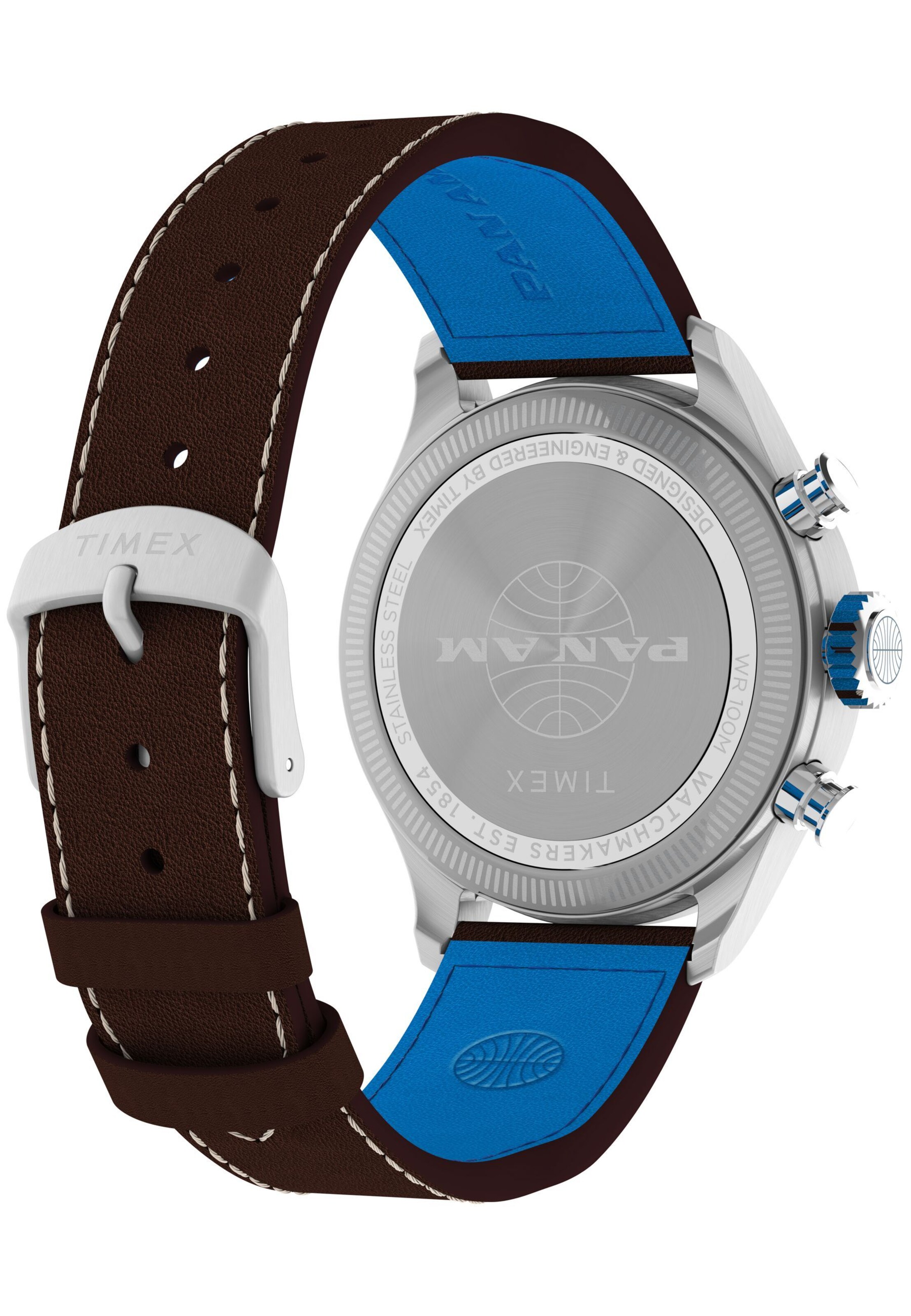 TIMEX Analog watch 'Timex x Pan Am® Waterbury Ace Chronograph' in Brown