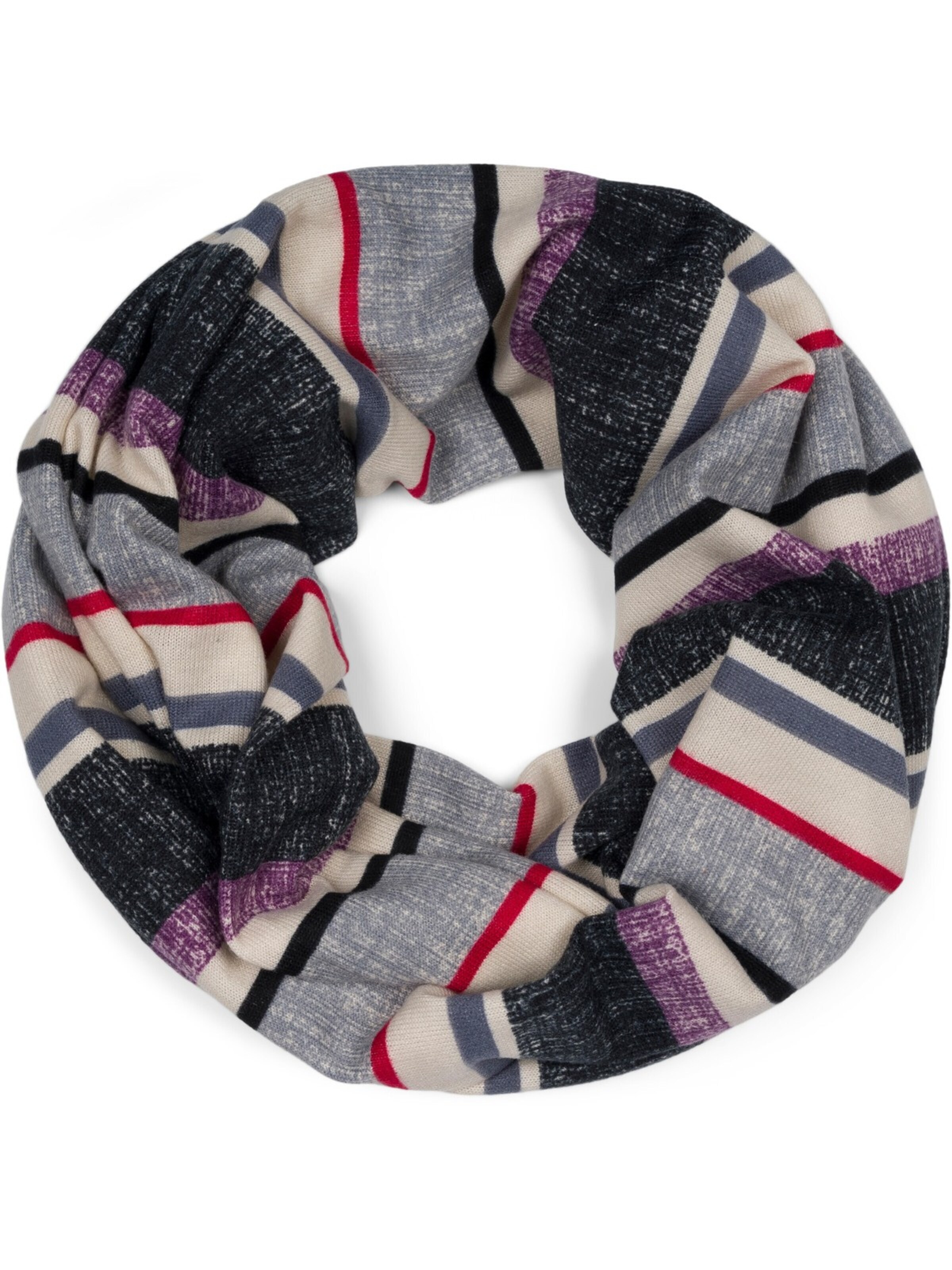 styleBREAKER Schlauchschal 'Feinstrick Loop Schal Streifen'‌‌‌‌‌‌‌‌‌ in Lila: Vorderseite