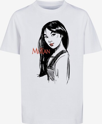 Maglietta 'Mulan Sketch' di F4NT4STIC in bianco: frontale