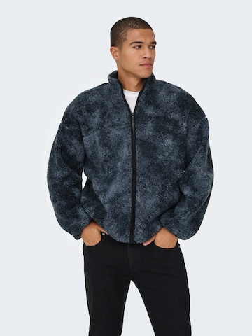 Veste en polaire 'ONSJAMES' Only & Sons en noir : devant