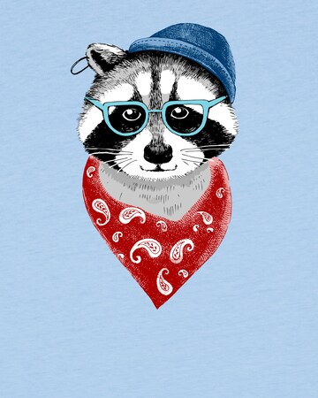 T-Shirt 'Waschbär' watabout.kids en bleu