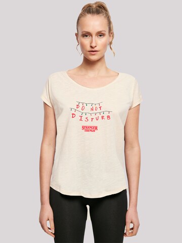 T-shirt 'Stranger Things Do Not Disturb Netflix TV Series' F4NT4STIC en beige : devant