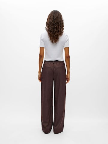 Wide Leg Pantalon 'OBJLisa' OBJECT en marron