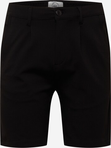 Kronstadt Regular Pleat-Front Pants in Black: front