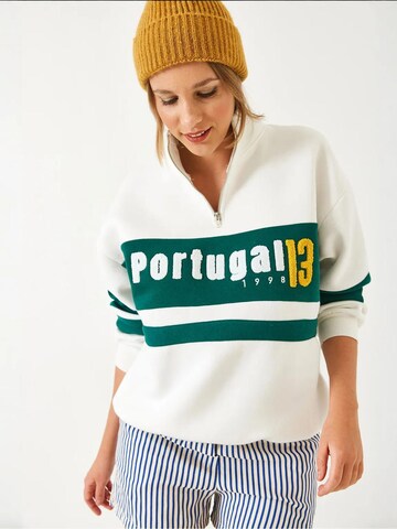 Bianco Lucci Sweatshirt in Weiß