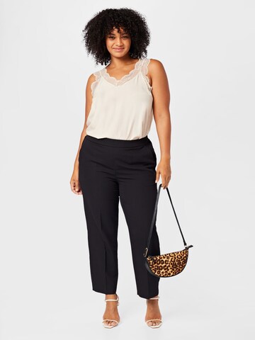 KAFFE CURVE Regular Trousers with creases 'Sakira' in Black