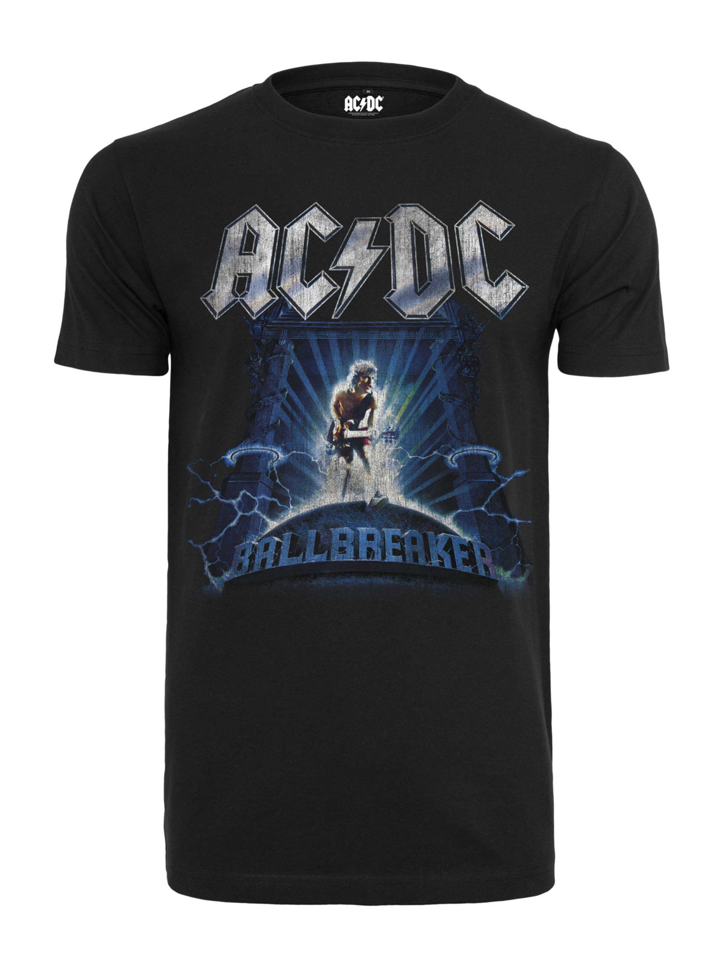 Regular fit Tricou 'ACDC' de la Mister Tee pe negru: față