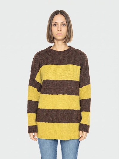wild pony Pull-over 'Jersey Rayas Marrón y Amarillo' en S en mélange de couleurs, Vue avec produit