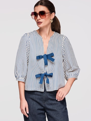 Camicia da donna di Ombre in blu: frontale