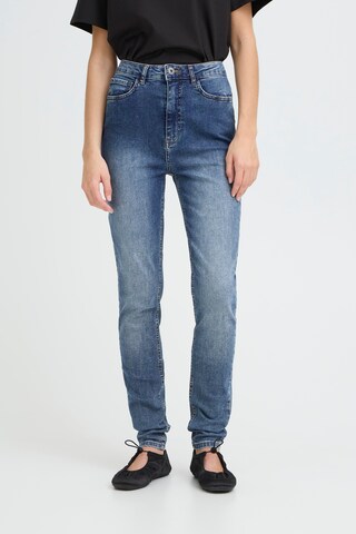 Coupe slim Jean 'IHTwiggy' ICHI en bleu : devant