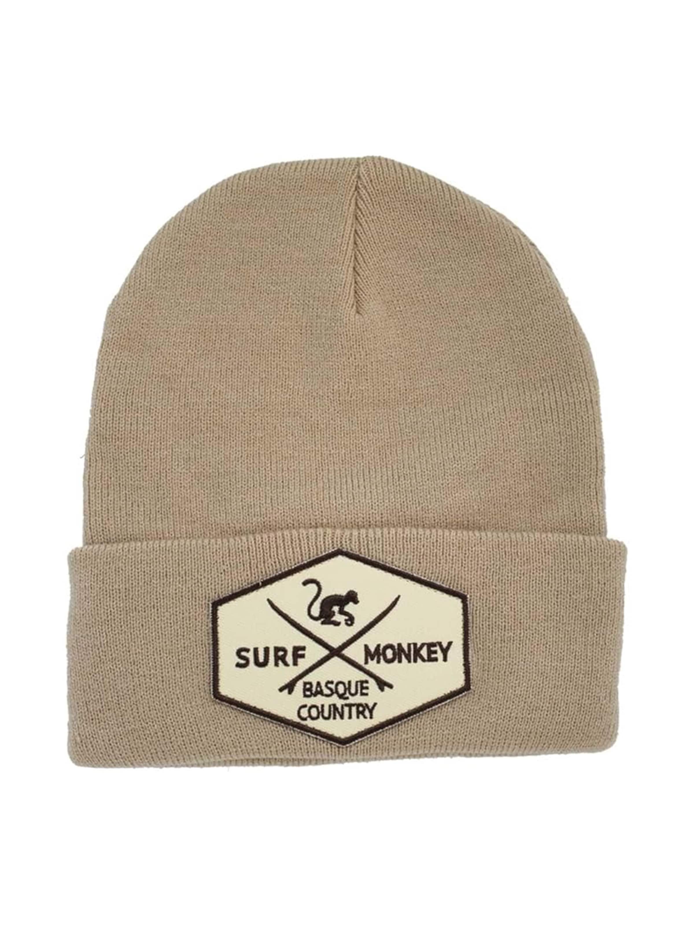 Bonnet Surf Monkey en beige : devant