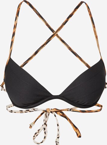 River Island Triangle Bikini Top in Black: front