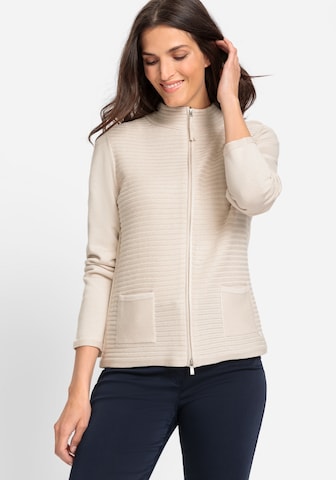 Olsen Gebreid vest in Beige: voorkant