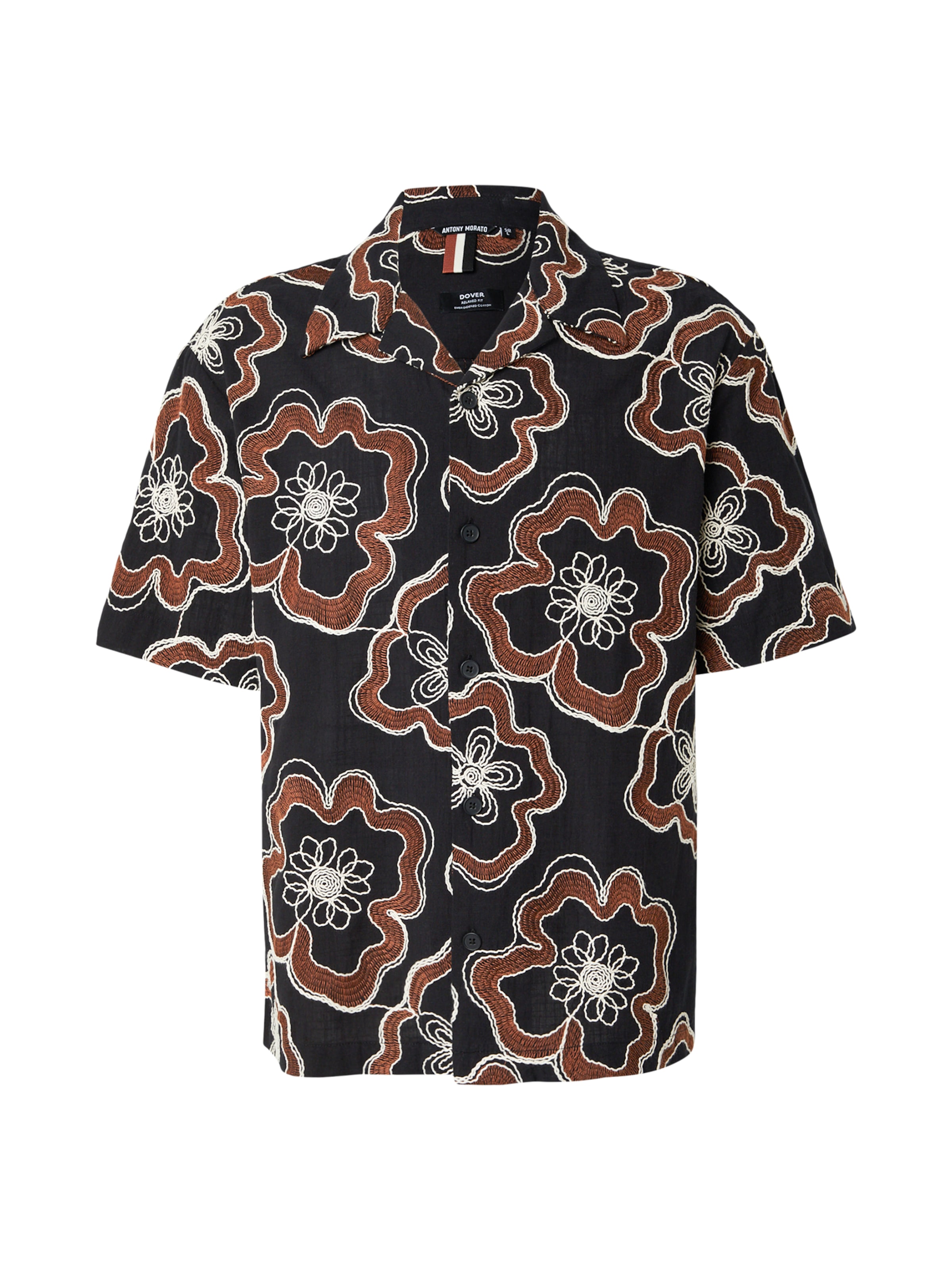 ANTONY MORATO Comfort fit Overhemd 'DOVER' in Zwart: voorkant