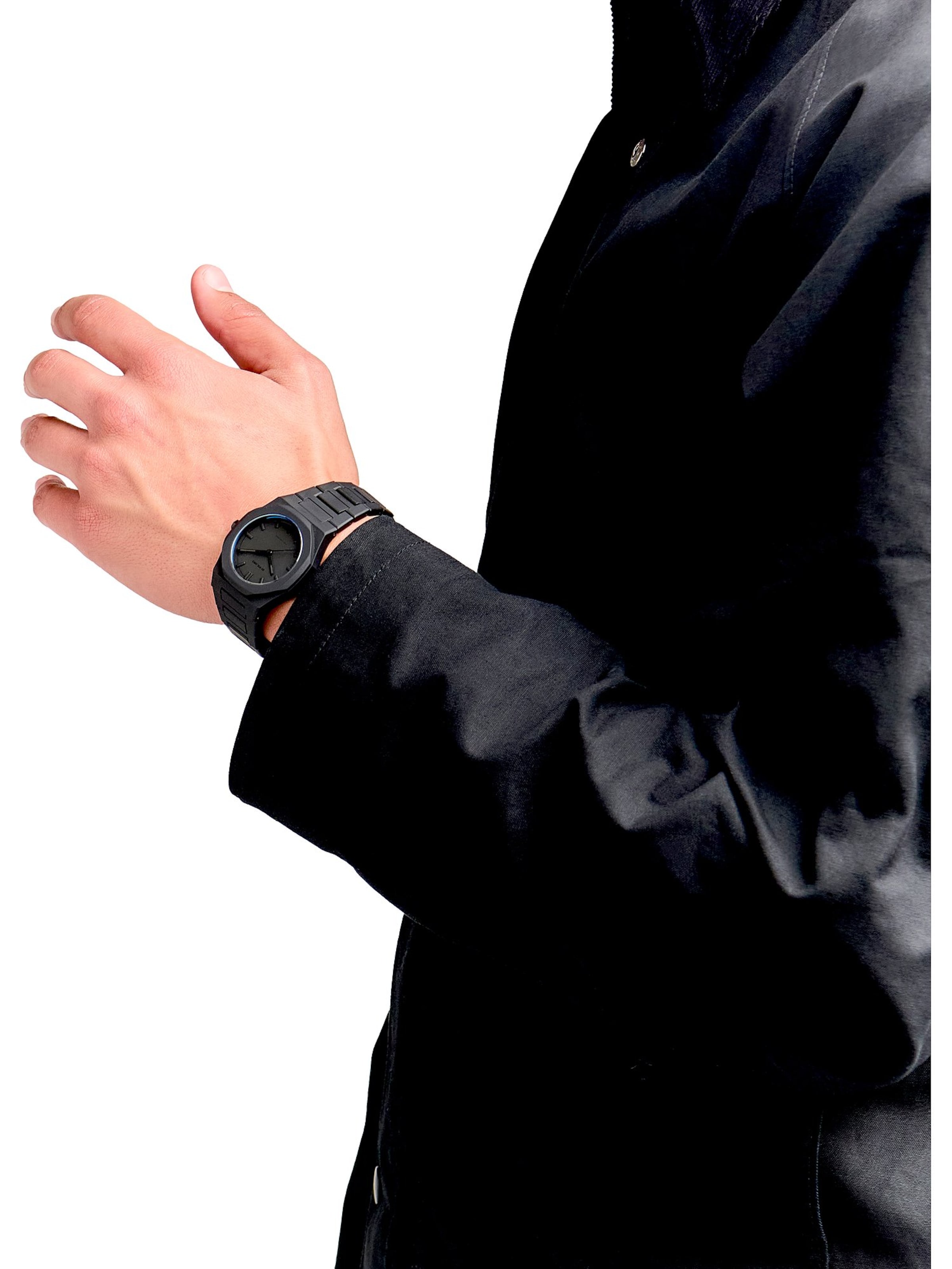 D1 Milano Analoguhr in Schwarz