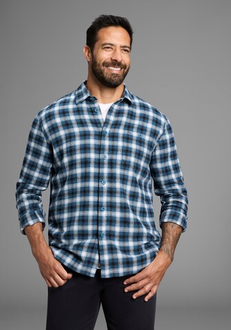 Man's World Regular Fit Hemd in Blau: Vorderseite