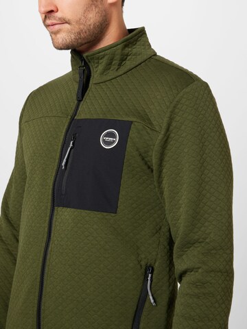 ICEPEAK Athletic Zip-Up Hoodie 'AIKENA' in Green